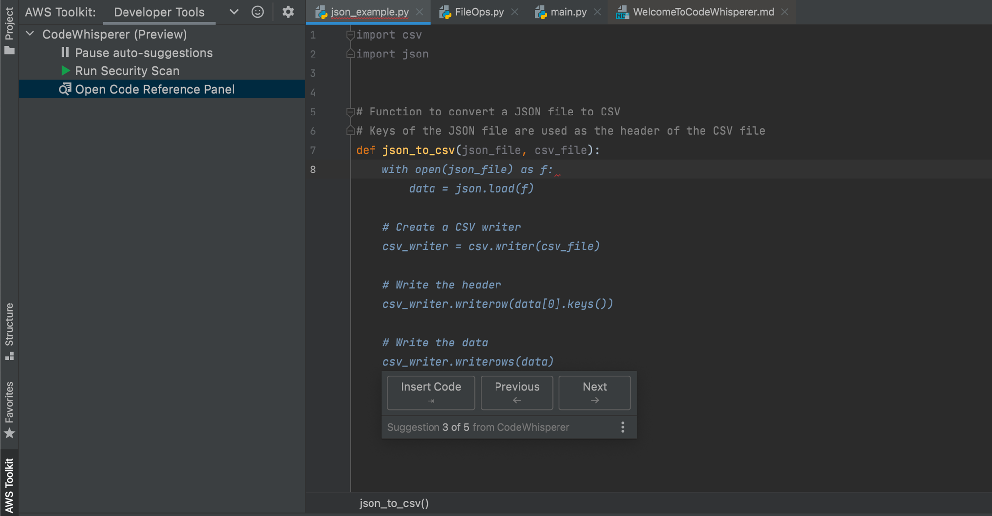 AWS Toolkit for PyCharm